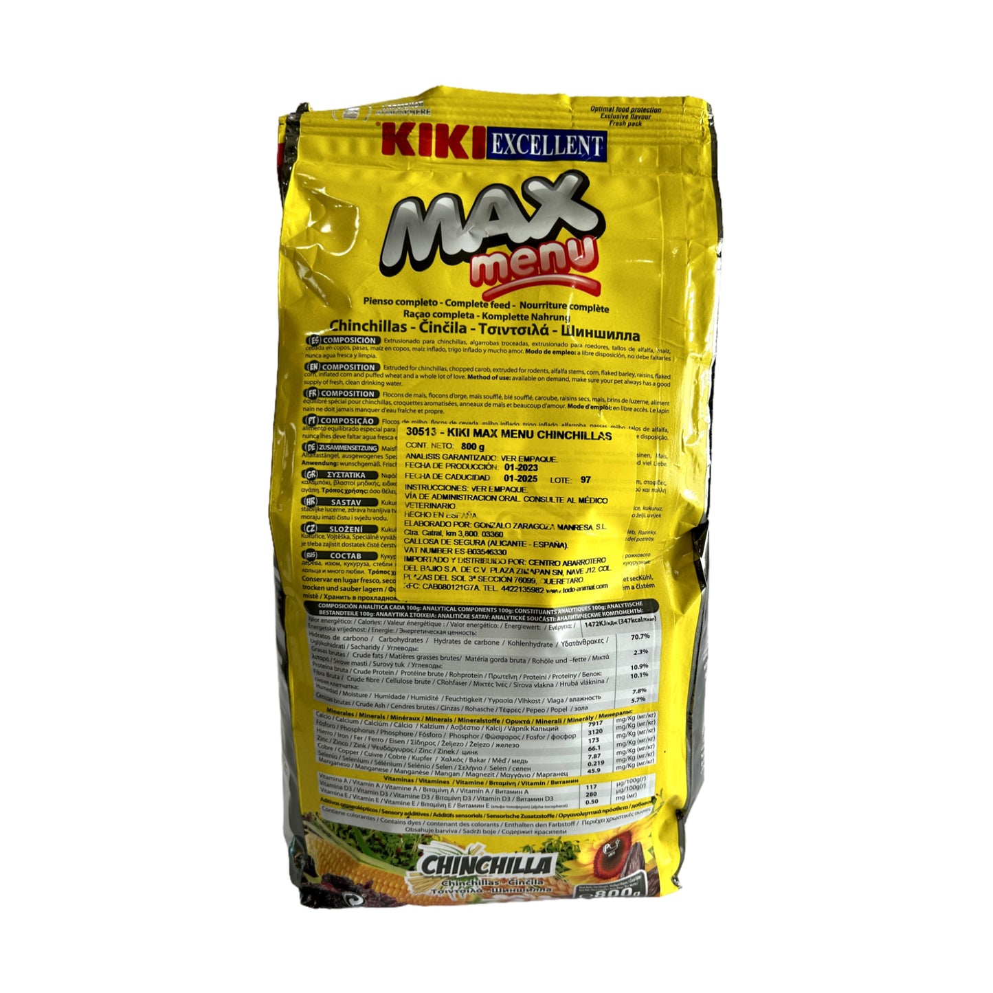 Kiki max menu chinchillas 800 GR