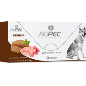 Nupec Senior con carne y pollo Paquete con 4 latas de 100g cada una
