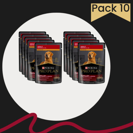 Purina Pro Plan perro adulto pollo en salsa paquete de 10